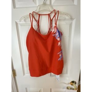 Athleta side Floral Blousy Tankini Top, Vermillion SIZE XS New $79